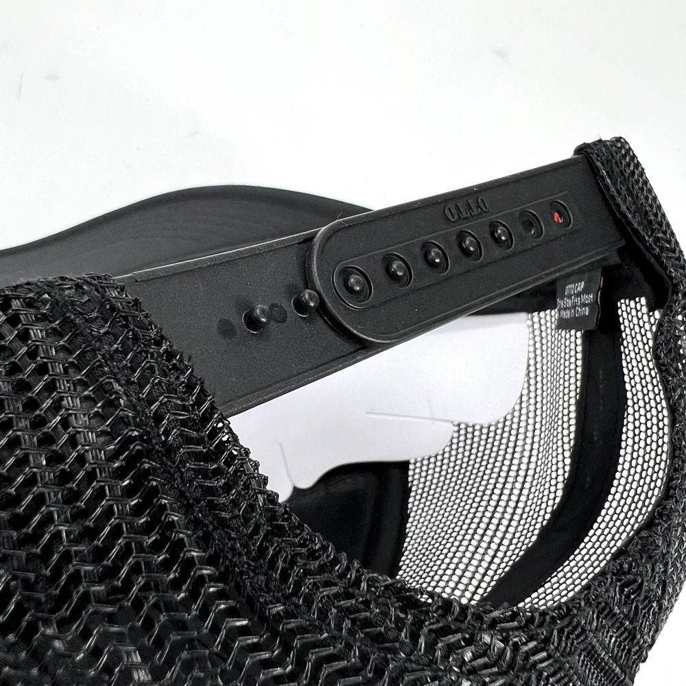 Van's Black & White Trucker Mesh Style Snap Back Hat/Cap with Cord by Otto - Picture 5 of 5